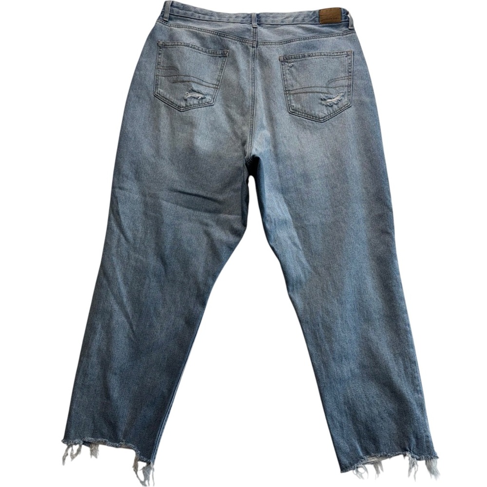 American Eagle Curvy Mom Jean Women Blue Distressed‎ Plus Size 18 #090 - Picture 2 of 8